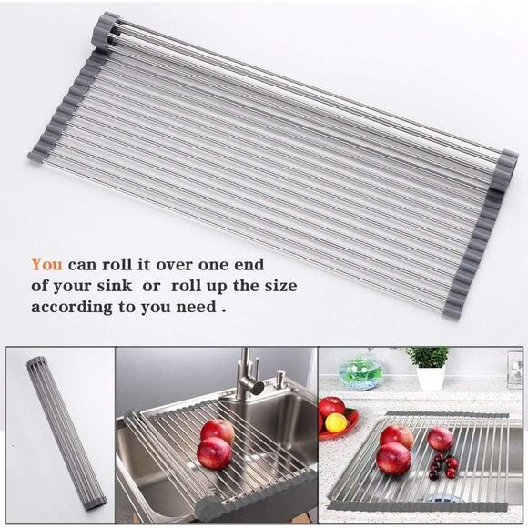 Roll-Up Dish Drying Rack -20.8" x 18.1"  - 52.8 x 46 cm - Picture 4 of 6